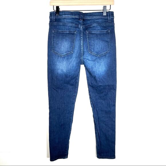 Harper dark wash skinny jeans with black velvet stripe on side mid rise size 29 - Picture 6 of 6